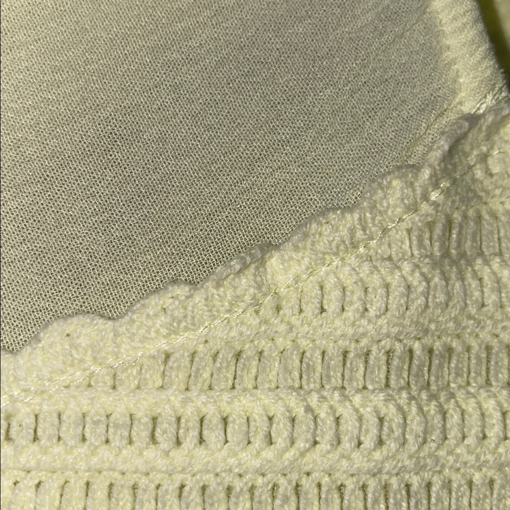 Lined LC Lauren Conrad Pale Yellow Peasant Tunic with Lace - Picture 8 of 9